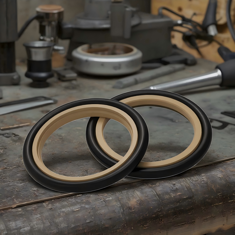 High Press Resistance Brown Gree Bronze Filled PTFE with NBR FKM O Ring for Hydraulic Rod Seal Signal Acting S09-E