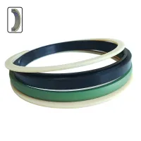 MCPS Type Piston Seal consistes of a filled PTFE Cap T Shaped NBR Cushion Nylon Backup Ring For High Pressure Heavy Machines