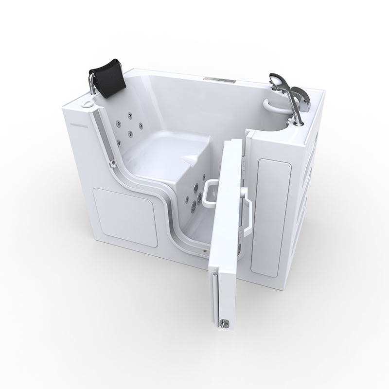 Montblanc 1375 Deluxe Microbubbles - Nonslip Easy Low Threshold Walk In Tub With Rustproof Grab Bar