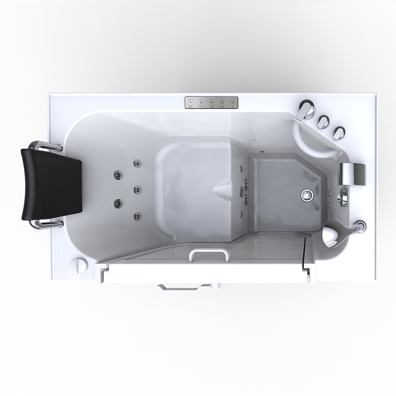 Montblanc 1375 Deluxe Microbubbles - Nonslip Easy Low Threshold Walk In Tub With Rustproof Grab Bar