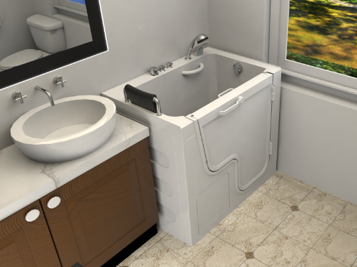 tub with heated back seat