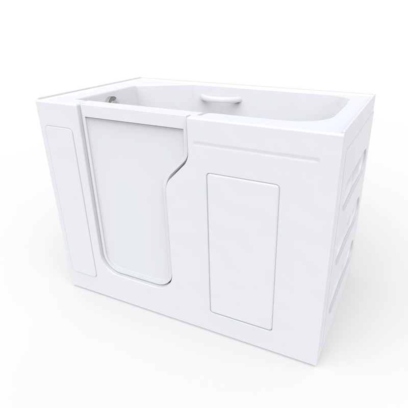 Adamello 1375 Classic - Low Threshold (Easy Entry) Soaker Tub with Nonslip Surface and Rustproof Grab Bar