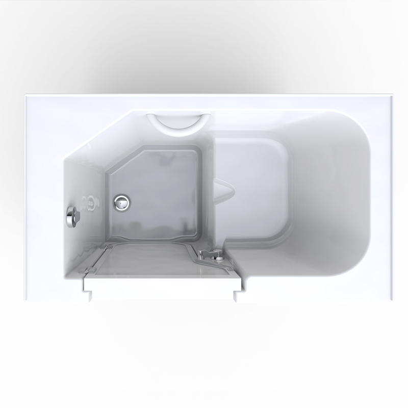 Adamello 1375 Classic - Low Threshold (Easy Entry) Soaker Tub with Nonslip Surface and Rustproof Grab Bar