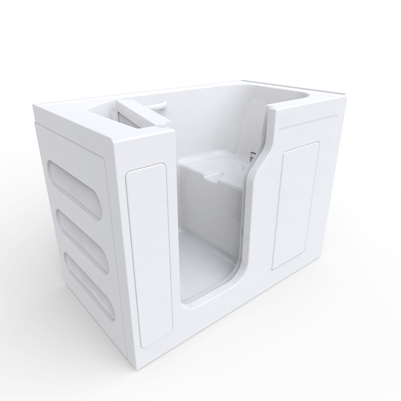Adamello 1375 Classic - Low Threshold (Easy Entry) Soaker Tub with Nonslip Surface and Rustproof Grab Bar