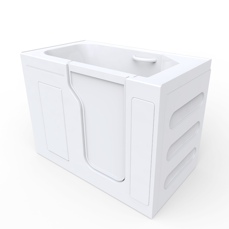 Adamello 1375 Classic - Low Threshold (Easy Entry) Soaker Tub with Nonslip Surface and Rustproof Grab Bar