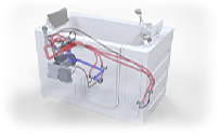 tub with heated back seat
