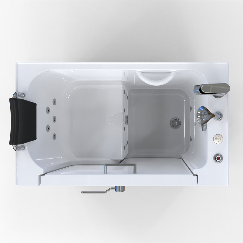 Moena 1271 Deluxe Temperature Walk In Bath For Seniors with water jets, air jets and temperature control