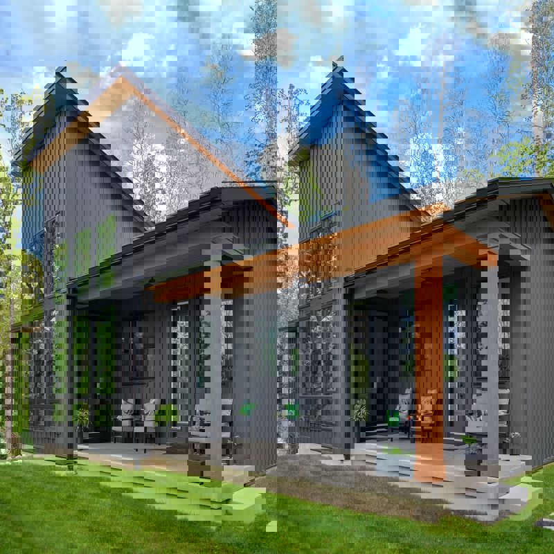 Moradia com estrutura de aço pré-fabricada