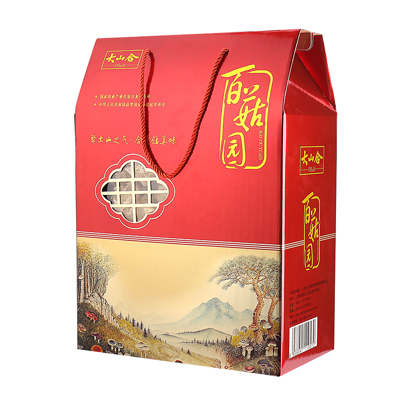 Caixa de presente com cogumelos extragrandes