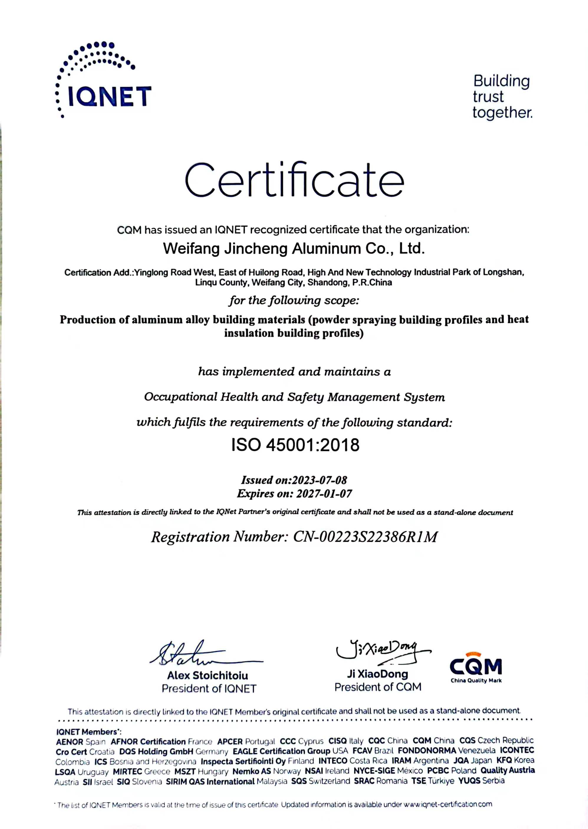 ISO45001 CERTIFICATION ISO45001 CERTIFICATION