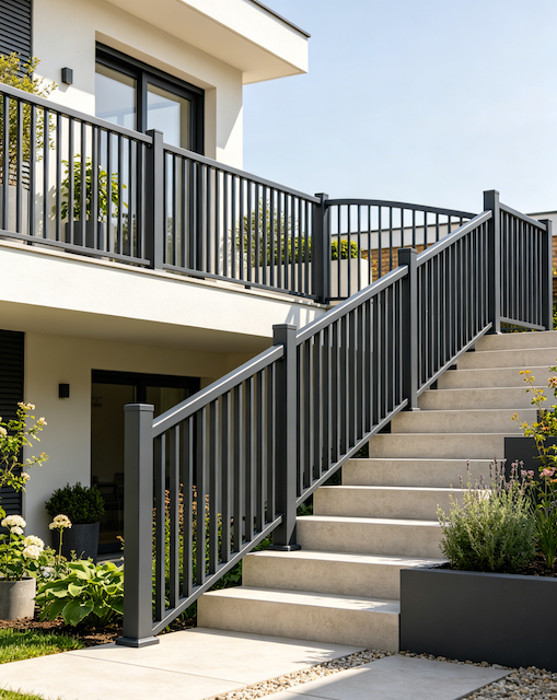 Outdoor Aluminum Fence Balustrade For Balcony Garden Staircase