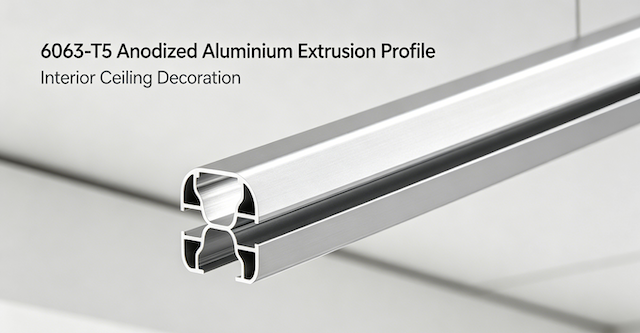 6063-T5 Anodized Aluminium Extrusion Profile for Interior Ceiling Decoration