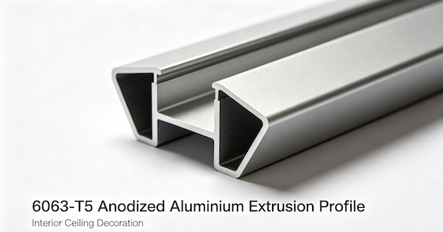 6063-T5 Anodized Aluminium Extrusion Profile for Interior Ceiling Decoration