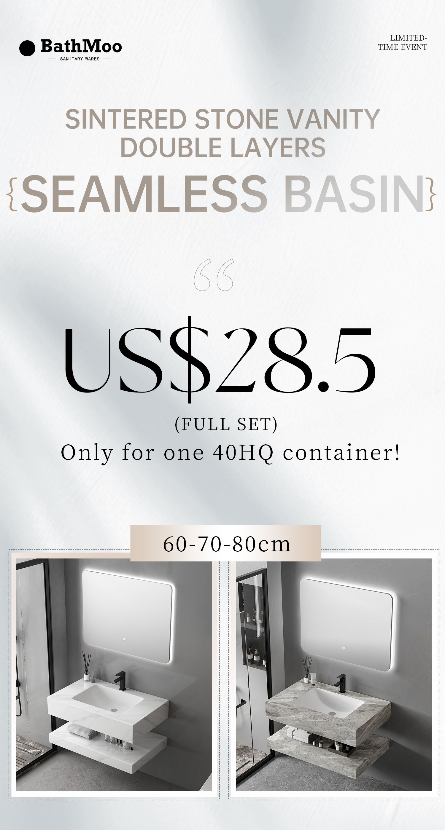 Where to Find the Cheapest Double Layer Sintered Stone Vanity? (Hint: It's BathMoo)