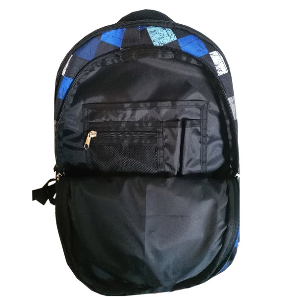 Mochila escolar a cuadros azules