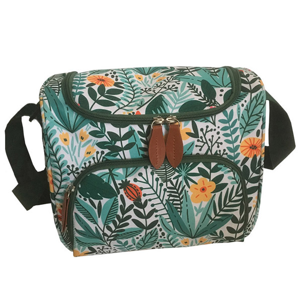 Atractiva mochila escolar con estampado de hojas