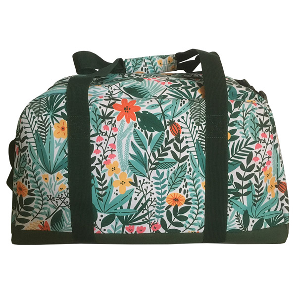 Atractiva mochila escolar con estampado de hojas