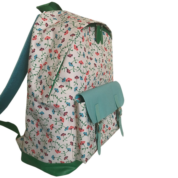Encantadora mochila escolar con estampado de flores para niña