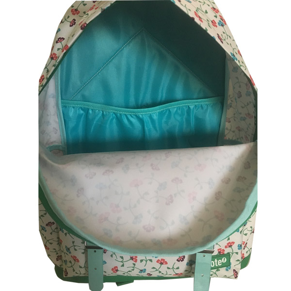 Mochila escolar clásica con estampado de flores para niña