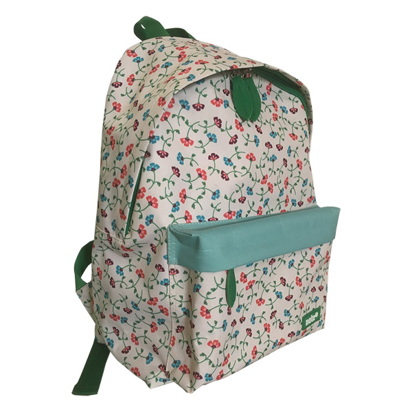 Mochila escolar clásica con estampado de flores para niña