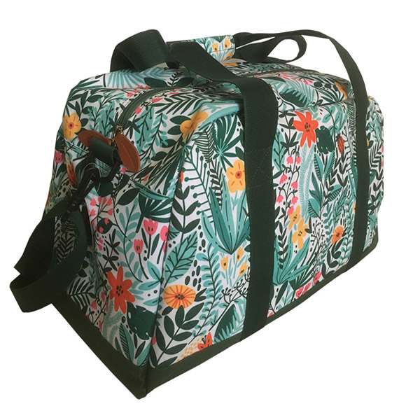 Bolsa de lona con estampado de hojas para estudiantes