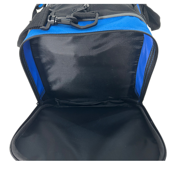 Duffle bag, handbag black and red