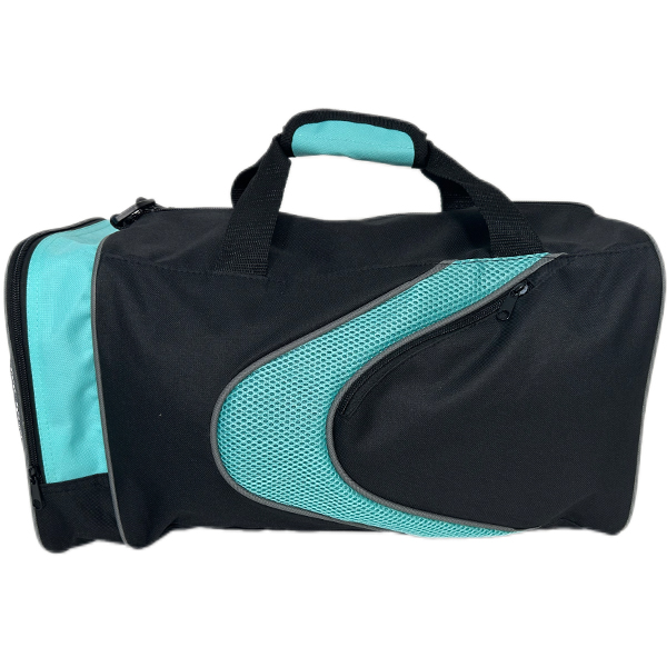 Duffle bag, handbag black and red