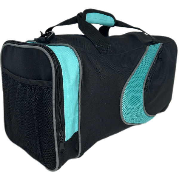 Duffle bag, handbag black and red