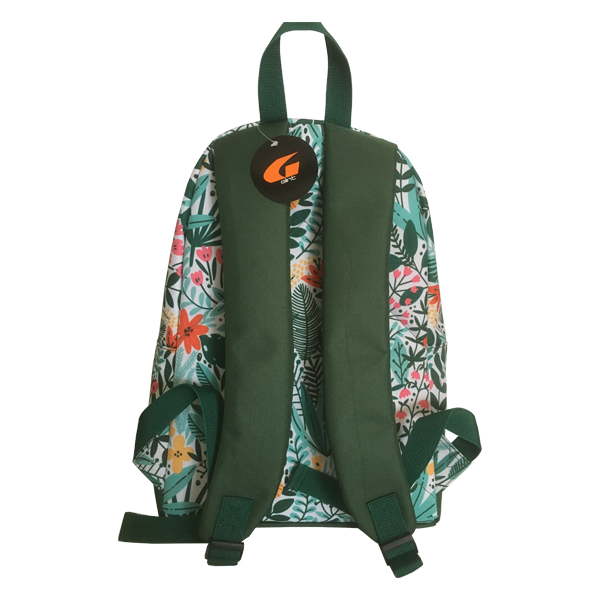 Atractiva mochila escolar con estampado de hojas