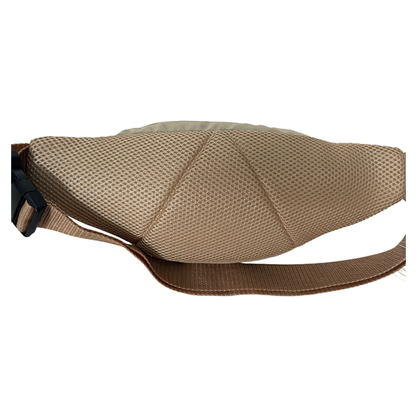 Riñonera sencilla de poliéster marrón, bolso de cinturón para uso informal.