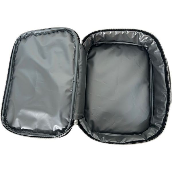 Bolsa térmica para almuerzo cuadrada gris, con asa superior