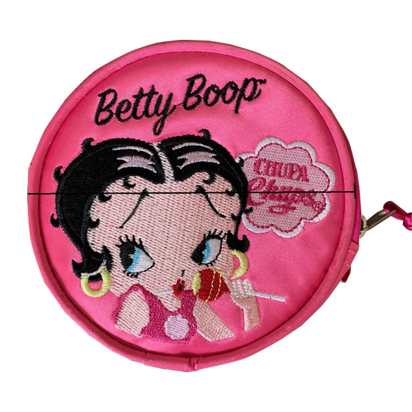 Bonita bolsa de cosméticos redonda, monedero y bolsa para accesorios.