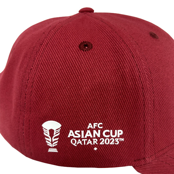 Gorras de 6 paneles de la Copa Asiática; gorra curva de Qatar con tela de sarga de algodón