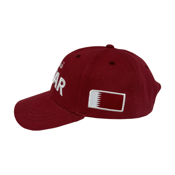 Gorras de 6 paneles de la Copa Asiática; gorra curva de Qatar con tela de sarga de algodón