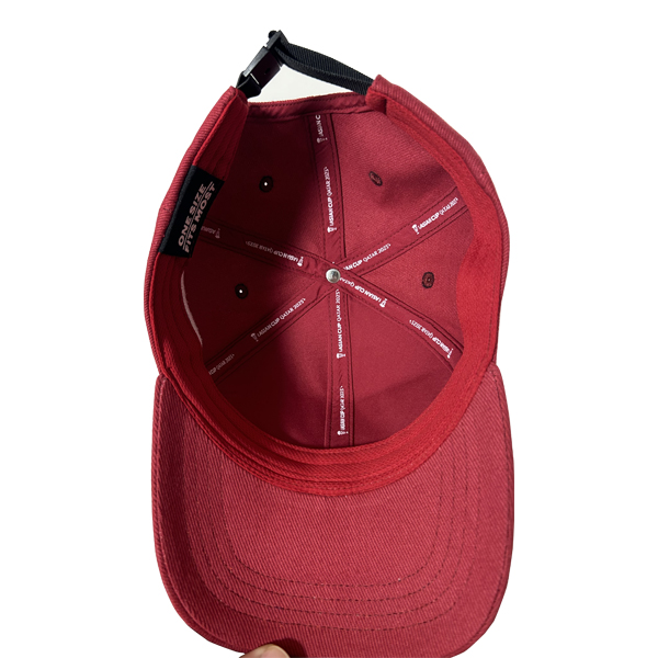 Gorras de 6 paneles de la Copa Asiática; gorra curva de Qatar con tela de sarga de algodón