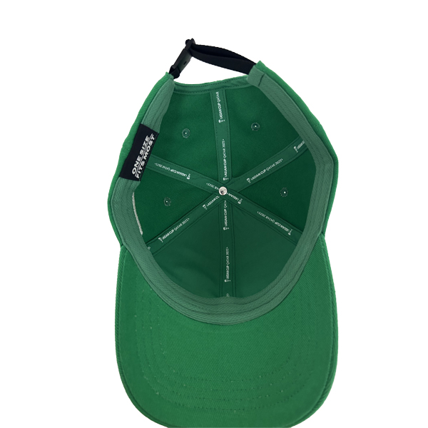 Gorra de 6 paneles de la Copa Asiática; gorra curva KSA con tela de algodón Twill