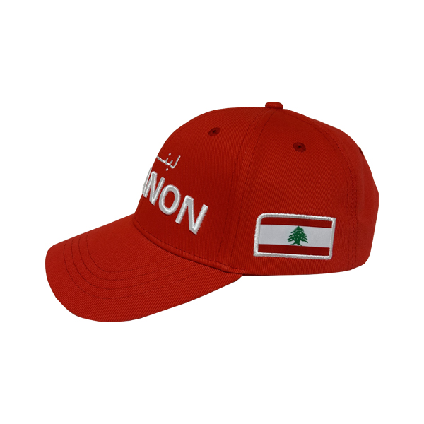 Gorra de 6 paneles de la Copa Asiática; gorra curva del Líbano con tejido de sarga de algodón