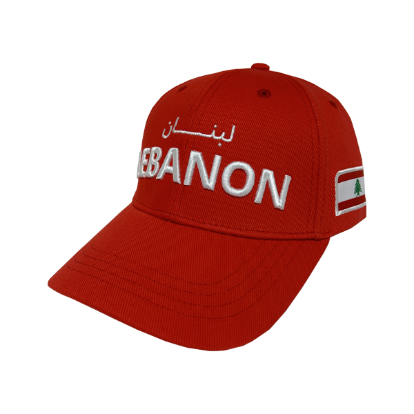 Gorra de 6 paneles de la Copa Asiática; gorra curva del Líbano con tejido de sarga de algodón