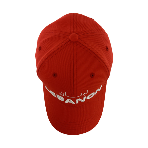 Gorra de 6 paneles de la Copa Asiática; gorra curva del Líbano con tejido de sarga de algodón