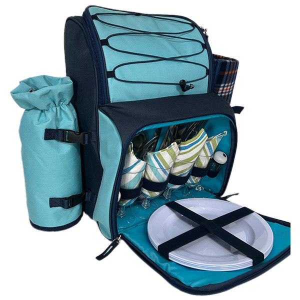 حقيبة ظهر تبريد للنزهات لأربعة أشخاص؛ حقيبة تبريد للنزهات مع ملحقات؛ حقيبة تبريد معزولة