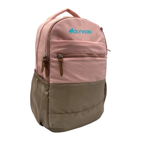 Twill fabric contrast color backpack; school backpack, rucksack