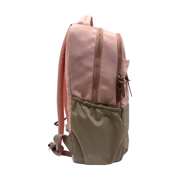 Twill fabric contrast color backpack; school backpack, rucksack