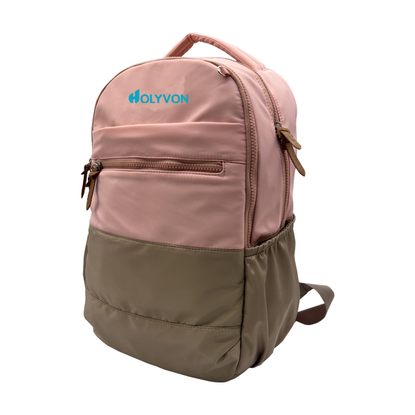 Twill fabric contrast color backpack; school backpack, rucksack