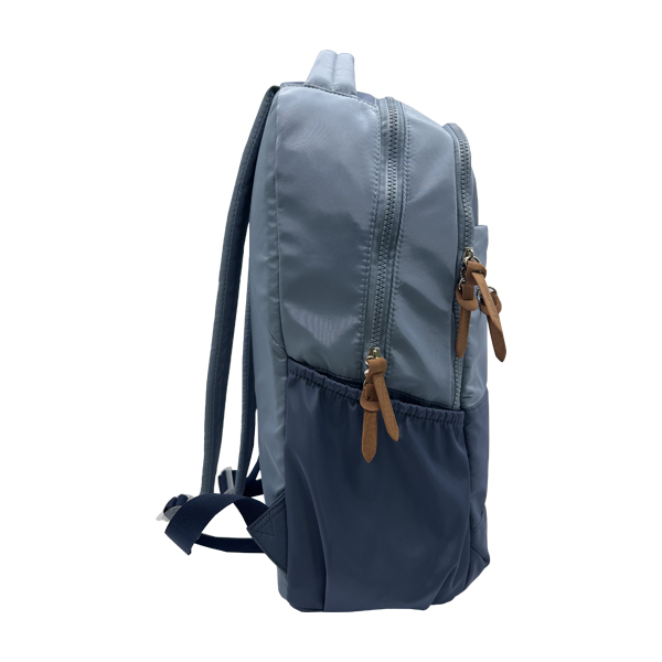 Twill fabric contrast blue color backpack; school bag Daypack