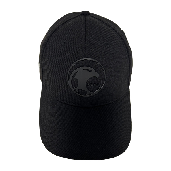 Gorra de béisbol de 6 paneles con estampado de TPU dorado y tela de algodón.