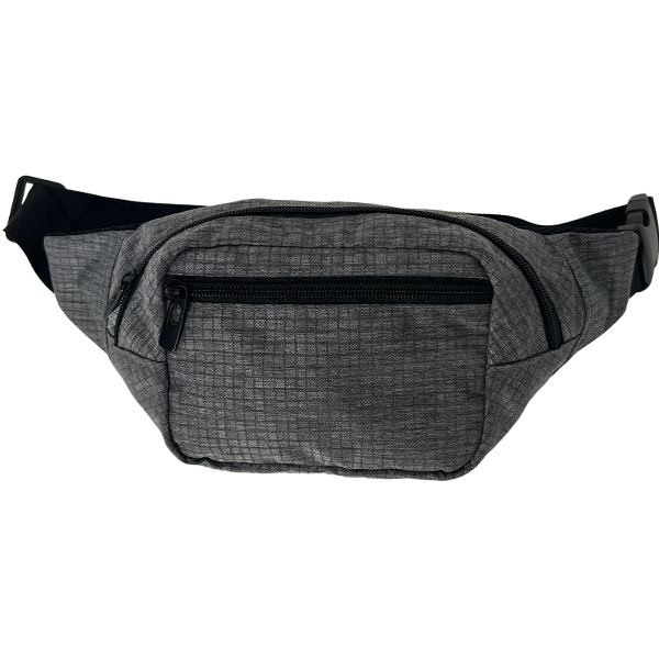 Jacquard fabric 2 zipper pockets waist bag, belt bag