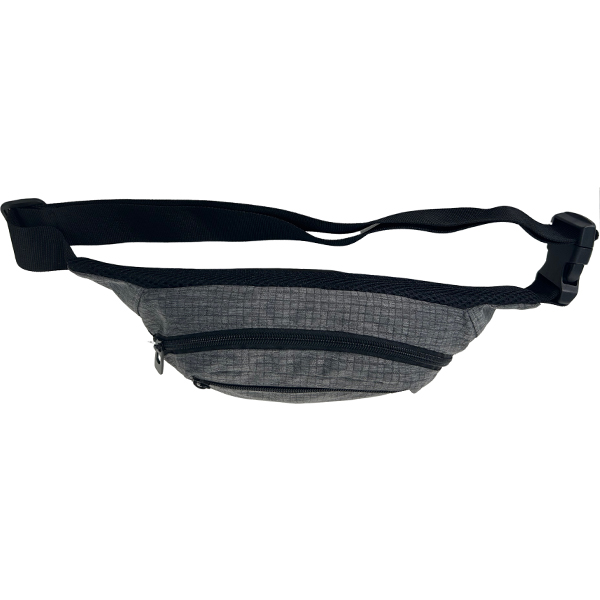 Jacquard fabric 2 zipper pockets waist bag, belt bag