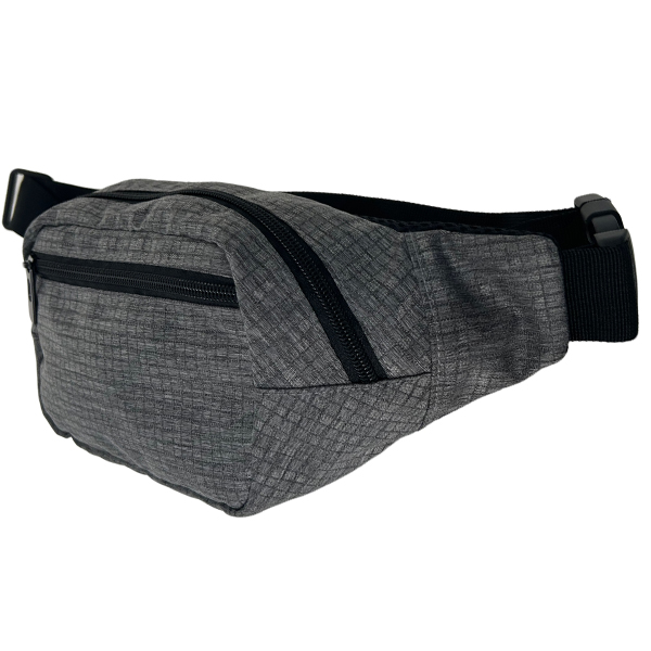 Jacquard fabric 2 zipper pockets waist bag, belt bag