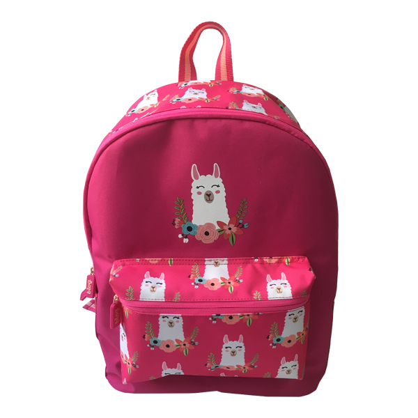 Alpaca printed school bag, school backpack, school bag with pencil case