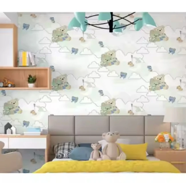 Kids School Wall Decoration Paper Baby Children Wallpaper Print 3d PVC Animal Print Graphic Design Modern Waterproof Wallpaper